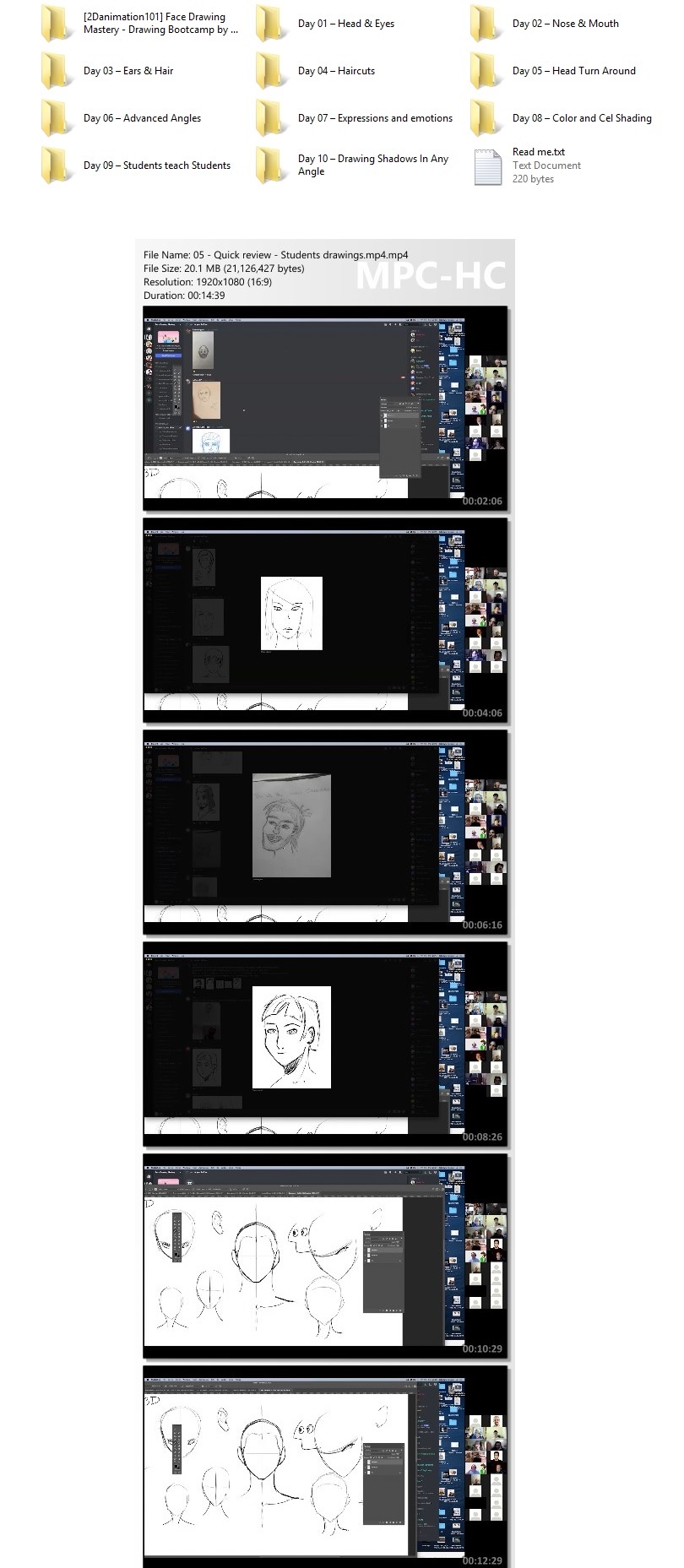 2danimation101 - Face Drawing Mastery Drawing Bootcamp Proof of Product