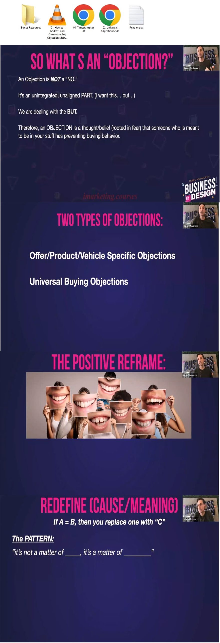 James Wedmore - How to Address & Overcome Any Objection Masterclass Proof of Product