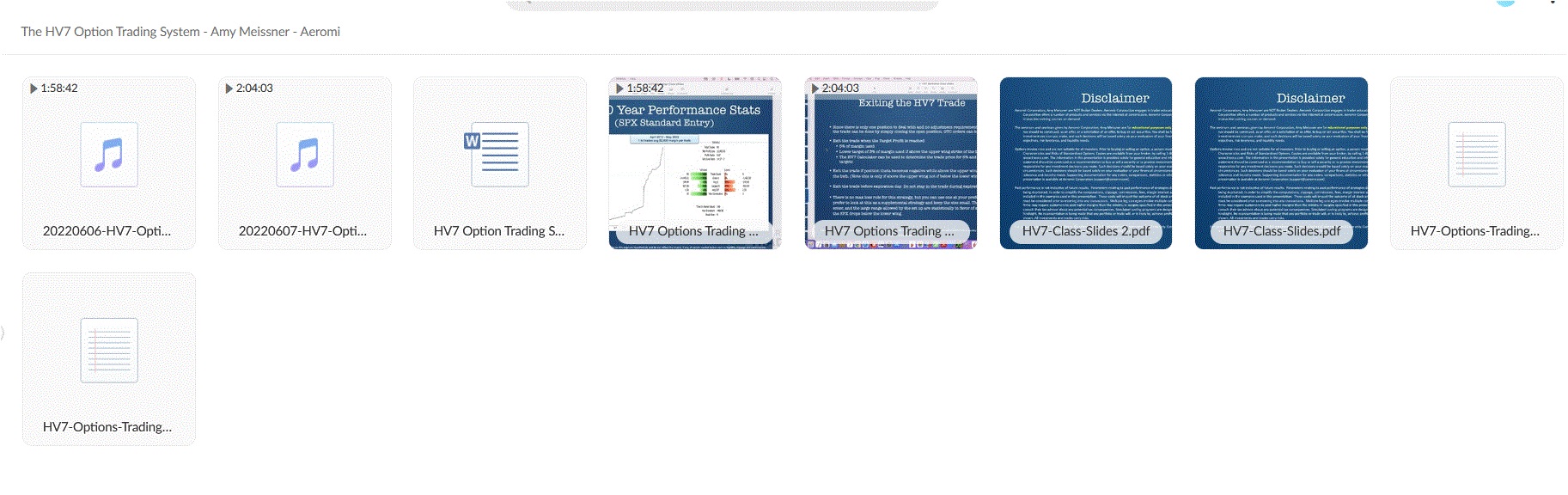 Aeromir - The HV7 Option Trading System Proof of Product