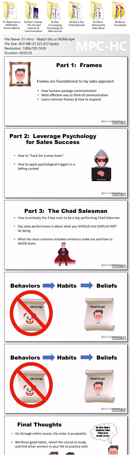 BowTied SalesGuy – The Chad Salesman Course Proof of Product