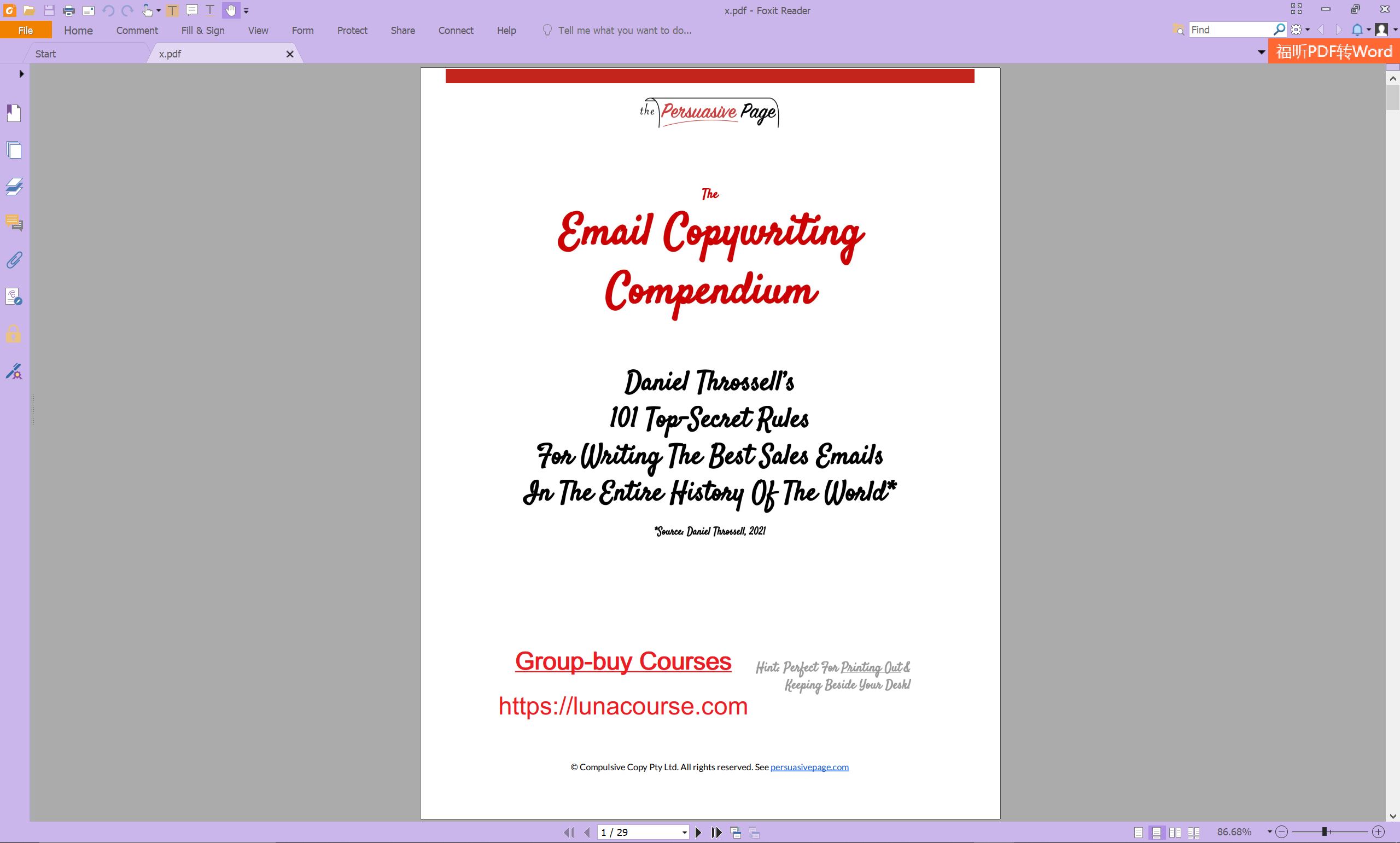 Daniel Throssell - The Email Copywriting Compendium Proof of Product