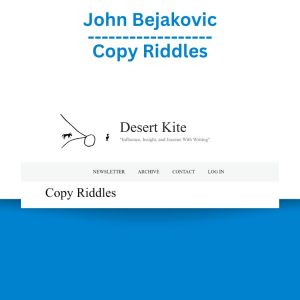 John Bejakovic – Copy Riddles