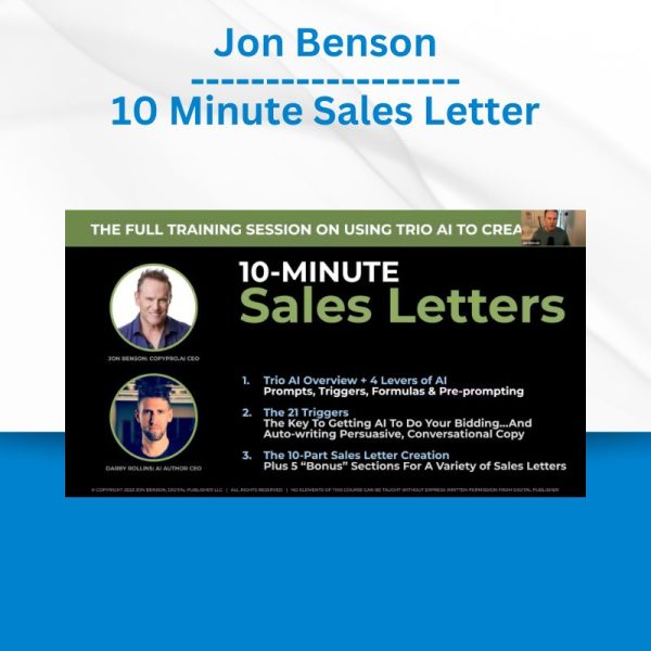 Jon Benson - 10 Minute Sales Letter