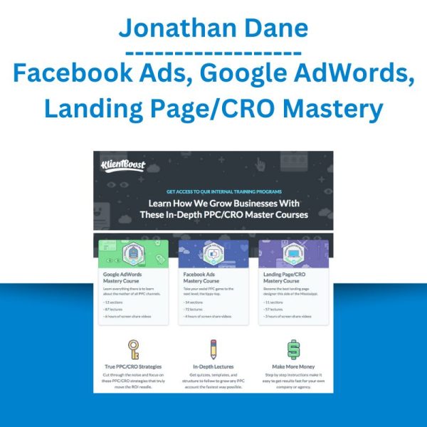 Jonathan Dane - Facebook Ads, Google AdWords, Landing PageCRO Mastery (1)