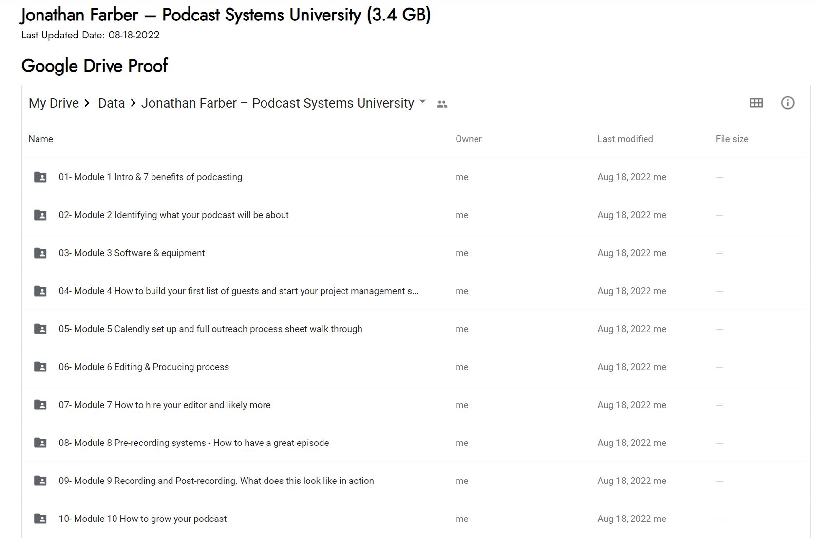 Jonathan Farber – Podcast Systems University Proof of Product