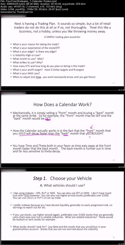 Simpler Options - The Four Core Trading Options for Income Strategies Proof of Product 2