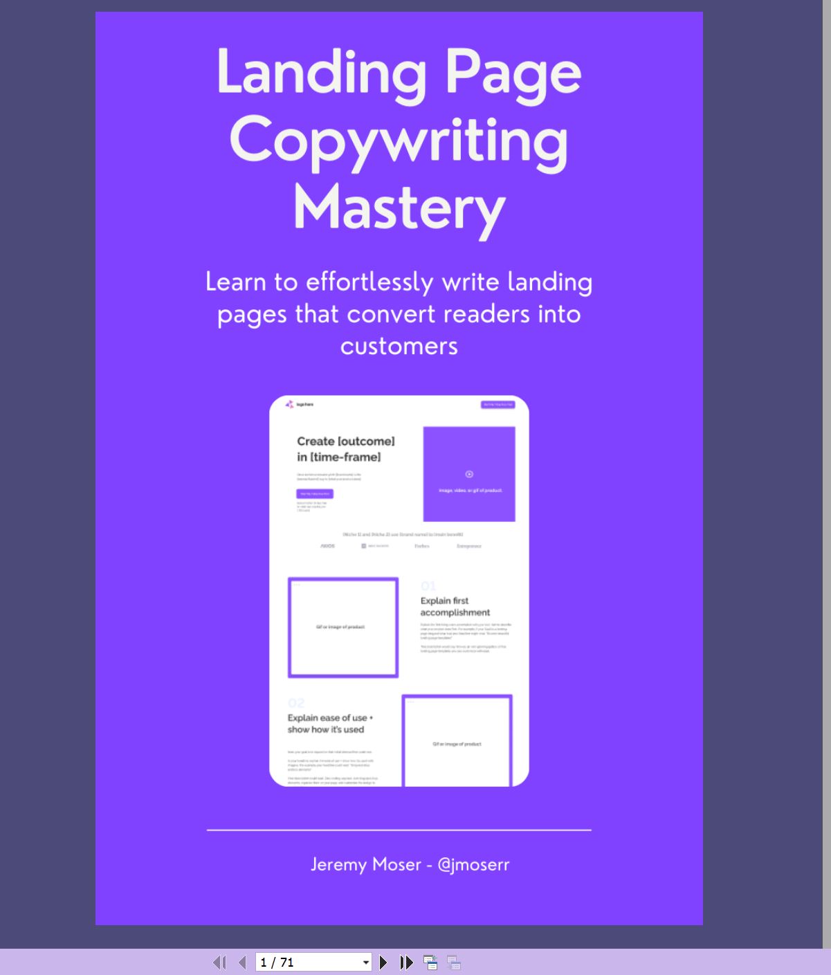 Jeremy Moser - Landing Page Copywriting Mastery Proof of Product