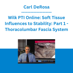 Carl DeRosa - Wilk PTI Online: Soft Tissue Influences to Stability: Part 1 - Thoracolumbar Fascia System