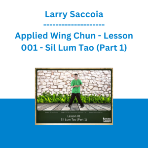 Larry Saccoia - Applied Wing Chun - Lesson 001 - Sil Lum Tao (Part 1)