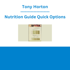 Tony Horton - Nutrition Guide Quick Options