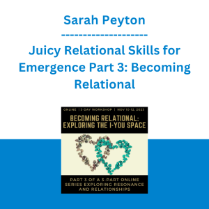 Sarah Peyton - Juicy Relational Skills for Emergence Part 3: Becoming Relational: Exploring the I-You Space