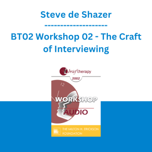 Steve de Shazer - BT02 Workshop 02 - The Craft of Interviewing
